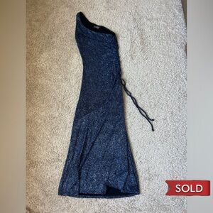 Midnight blue & sparkly, one shoulder dress! SZ : XS/M